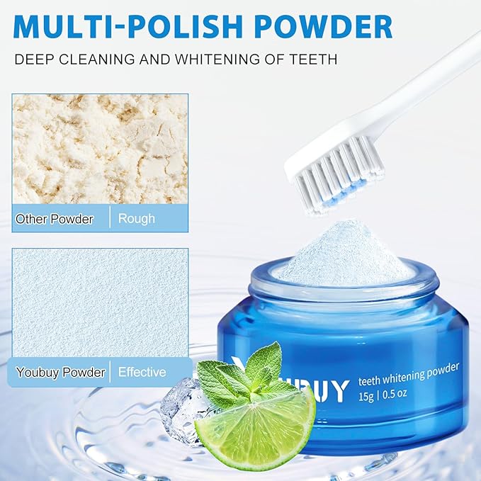 Teeth Whitening Powder, Natural Teeth Whitener, Teeth Whitening Powder Toothpaste,Whitening Tooth Powder,Instant Whitening Teeth,Stain Removal & Fresh Breath (2PCS)