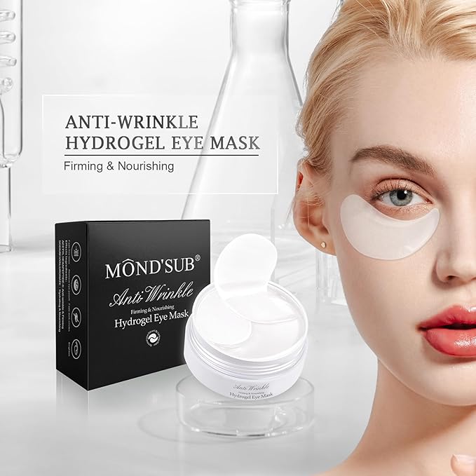 MOND'SUB Under Eye Patches for Puffy Eyes and Dark Circles, Eye Masks for Sleep,Brighten,Fine Lines & Hydration,White Eye Masks