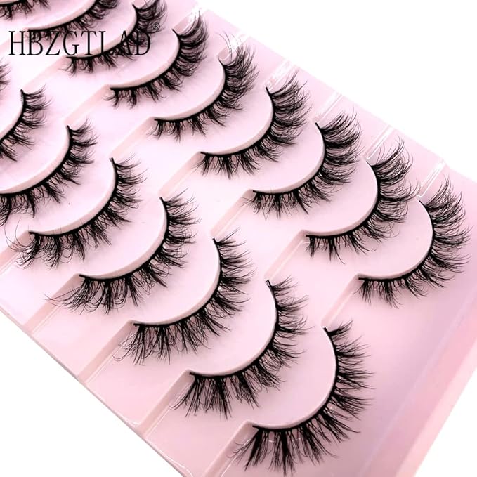 HBZGTLAD Soft Mink Eyelashes 3D Curl Winged End Eye Elongated Fake Lashes Thick Handmade Natural False Eyelash Messy Cross Lash Wholesale (FT-09)