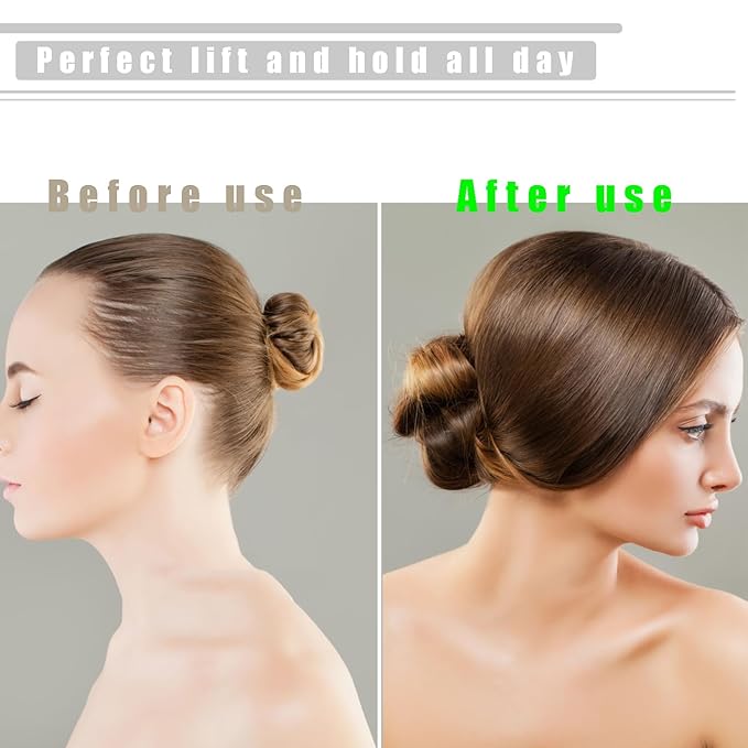 Dark Brown Hair Sponge for Updo - Hair Donuts for Updos（50 Bobby Pins+20 U-Clips）Volume Hair Bumps Tool，Hair Padding for Updos