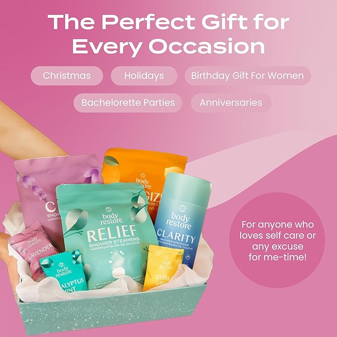 Body Restore Shower Steamers Aromatherapy 15 Pack – Valentines Day Gifts for Her and Him, Birthday Gifts for Women and Men, Relaxation, Stress Relief, Self Care, Bath Bombs – Rose