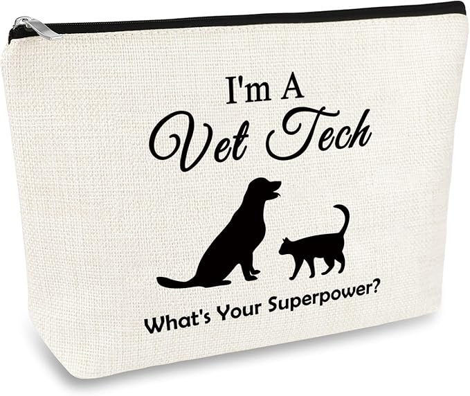 Vet Tech Gift Makeup Bag Veterinarian Appreciation Gift Thank You Gift for Veterinarian Cosmetic Bag Veterinary Student Graduation Gift Christmas Thanksgiving Birthday Gifts for Veterinarian Vet Tech