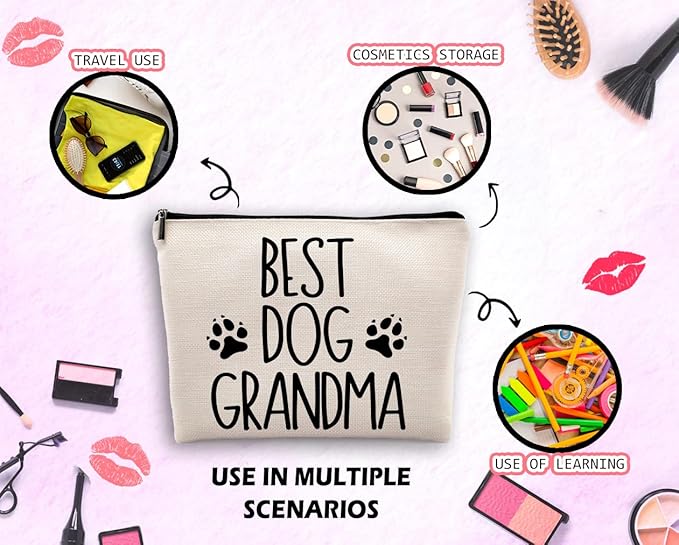 Dwept Best Grandma Cosmetic Case, Toiletry Bag - Makeup Bag for Women & Birthday from Granddaughter or Grandson