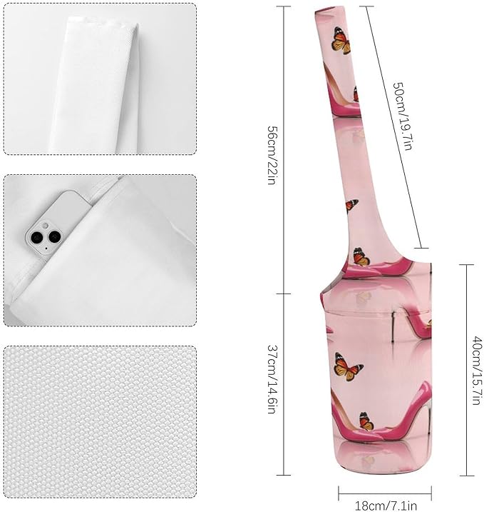 Portable Single Shoulder Yoga Mat Bag Carrier with Pocket Spacious Storage for Yoga Gym Fitness