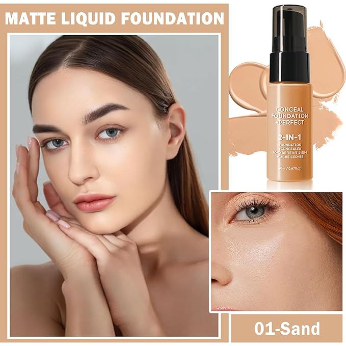 Concealer Full Coverage Foundation for Mature Skin,Oil Control