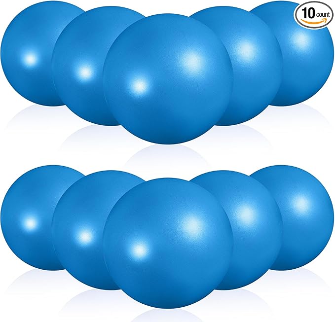 Aoriher 10 Pcs Small Exercise Pilates Ball 9 Inch Mini Yoga Balls Anti Burst and Slip for Stability, Fitness, Physical Therapy, Stretching & Core Strength Workout at Home Gym Office