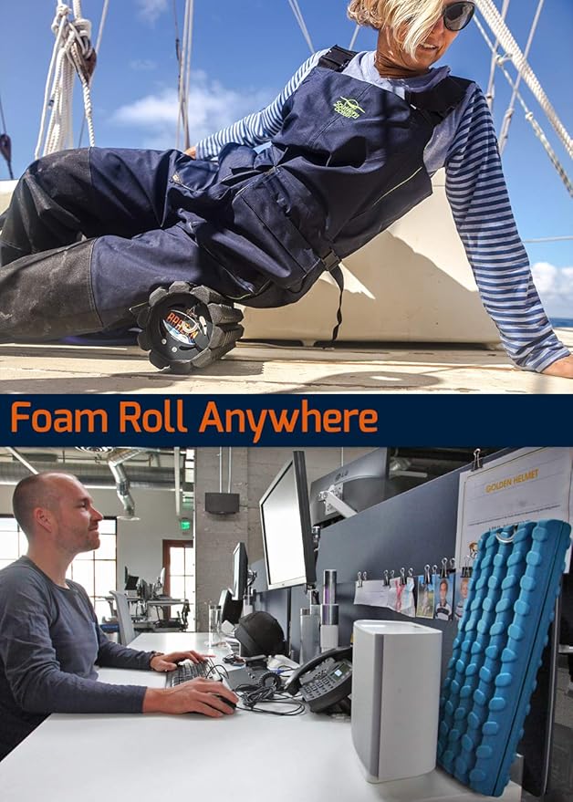 Brazyn Morph Foam Roller (Bravo-Sage): Collapsible Travel Foam Roller for Pain Relief, Workout Muscle Recovery, Back Massager, Deep Tissue Leg Massage, Back Cracker, Stretcher; Small, Portable