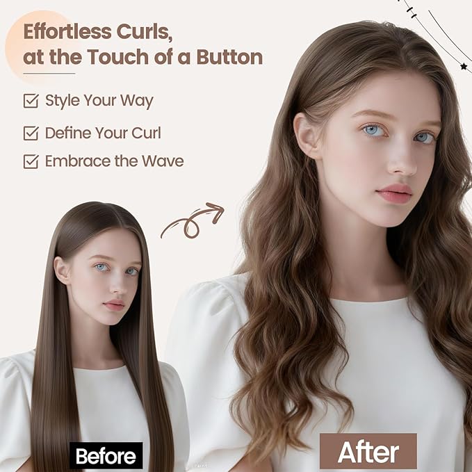 1.2in Long Hair Curling Barrel Attachment Compatible with Shark FlexStyle, Self-Curling Accessories for Shark Flex Style HD400 Series with Both Curl Directions for Defined Curls