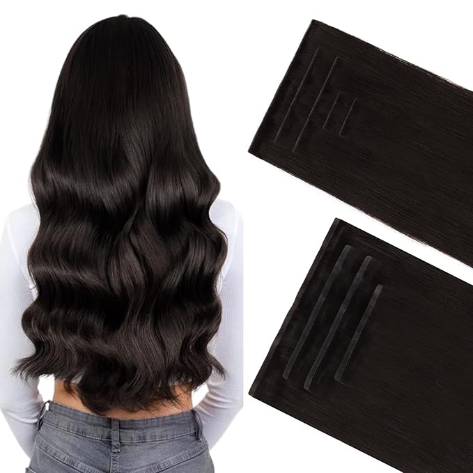 GOO GOO Invisi Edge Clip in Hair Extensions Set, 14inch 130g, 5pcs Injected Seamless PU Clip ins and 4pcs Classical PU Clip inslip ins, Virgin Real Human Hair, #2