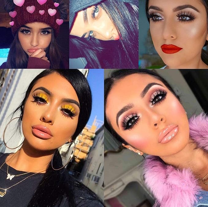 Losha Eyelashes Natural Look Faux Mink Lashes Pack Handmade Fluffy False Eyelashes 14 Pairs Eye Lashes (F69)