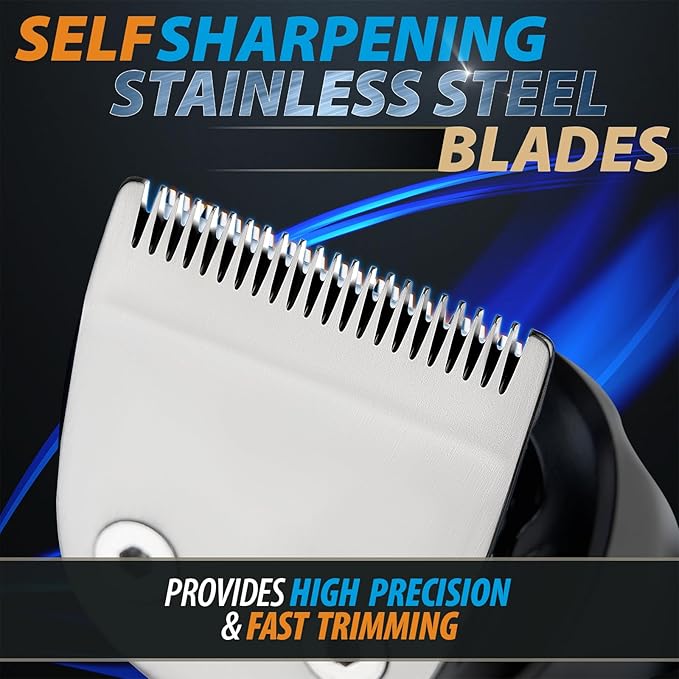 Beard Trimmer, 21 Piece All-in-One Mens Grooming Kit and Hair Clipper, Nose, Ear, Body and Face, Electric Razor with USB Recharge Dock, Christmas Gift Wrapping