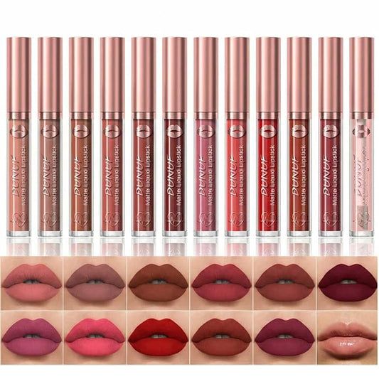 12 Colors Lip Gloss Set for Women, Hydrating Shiny Lip Glaze with High Pigment, Moisturizing Non-Sticky Lip Tint Set, Glossy & Nude Shades for Daily Makeup, Long-Lasting Lip Color Gift Kit (Set 01)