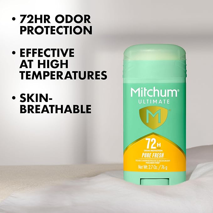 Mitchum Ultimate 72H Odor Protection Women’s Antiperspirant & Deodorant, Invisible Solid, Pure Fresh, 2 pack