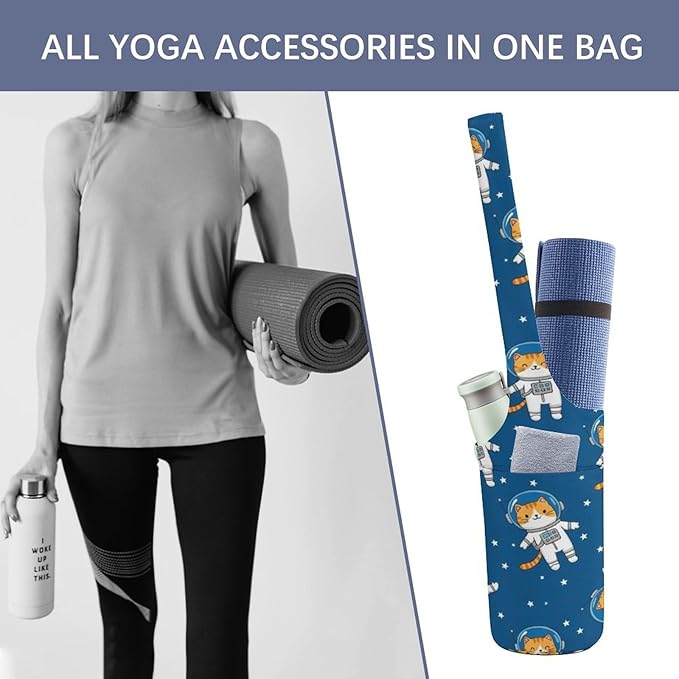 Stylish Yoga Mat Bag for Women Exercise Mat Holder with Shoulder Strap Yoga Mats Totes Sports Storage Bag
