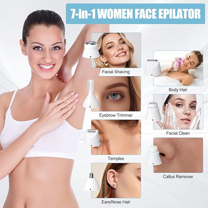 Women's Facial Hair Removal Device Gentle epilator for Sensitive Skin, Portable Facial/Bikini Area/Underarm/arm/Leg Hair Removal Device, Delivers Long-Lasting Smoothness and Comfort for Home use.