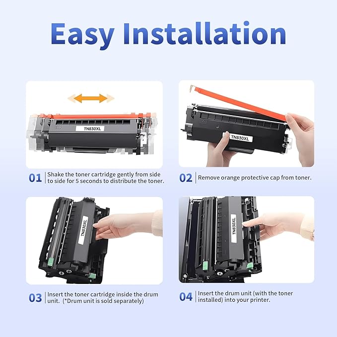 RXPANG TN830XL Toner Replacement for Brother TN830 TN830XL Toner to Use with HL-L2460DW HL-L2405W HL-L2400D HL-L2480DW DCP-L2640DW MFC-L2820DW MFC-L2900DW Printers (2 Black)