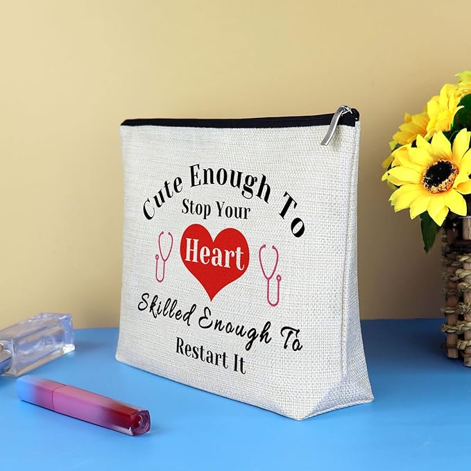 Nurses Gift Makeup Bag Nurse Practitioner Gifts Cosmetic Bag Pouch Nurses Week Appreciation Gifts for Doctor Nurse Women RN Nursing Student Graduation Birthday Gift Travel Make Up Bags