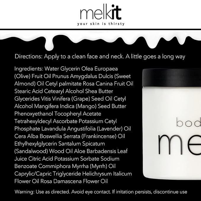 Melkit Body Melk Natural Body Cream - All Over Fast-Absorbing Hydration for Dry or Sensitive Skin - Soothe Sensitive Skin, Rash & Irritation - All Skin Types - 16 oz