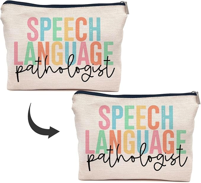 IWXYI SLP Gift,Speech Language Pathologist Bag,SLP Speech Language Pathologist Makeup Bag Zipper Pouch Travel Toiletry Gifts For Women Speech Language Pathologist