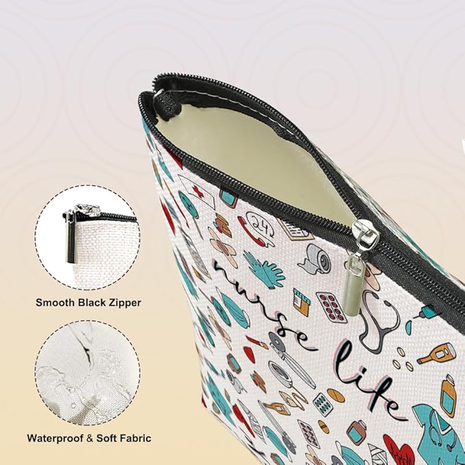 Inspirational Nurse Gifts, Makeup Bag Nurse Accessories for Work Nursing Practitioner Gift for Women Cosmetic Bag Rn Gifts for Nurses Graduation Nurse's Week Appreciation Christmas Birthday Gift