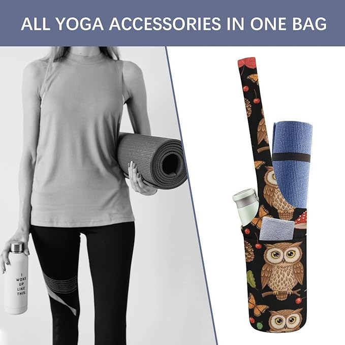 Portable Single Shoulder Yoga Mat Bag Carrier with Pocket Spacious Storage for Yoga Gym Fitness