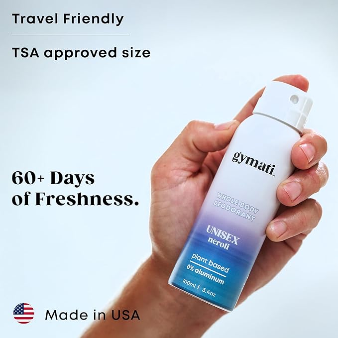 Gymati Natural Body Deodorant Spray Aluminum Free - Unisex - Pack of 2