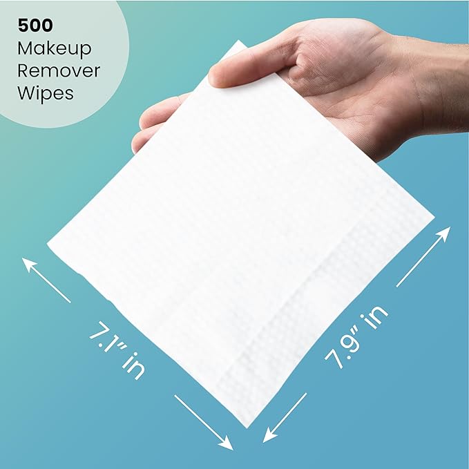 Travel Well Non-Woven Makeup Remover Wipes - Bulk Makeup Wipes Individually Wrapped & Travel Essentials - Aloe Infused Facial Cleansing - Pack of 500, Fresh Scent & Alcohol Free