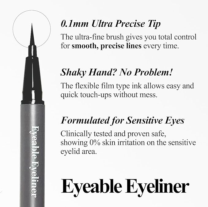 BL Lashes Liquid Eyeliner – 24Hr Long Lasting, Smudge Proof & Fade Resistant, Ultra Precision Brush Tip, Easy Removal Formula, Safe for Lash Extensions & Lift (Black, 0.5ml)