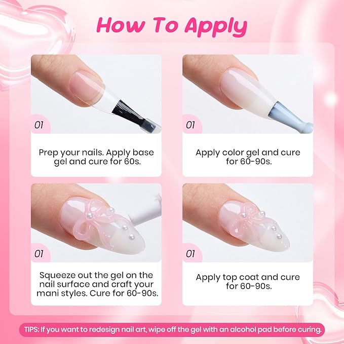 Beetles Valentine’s Limited Pink 3D Nail Sculpting Gel for 3D Gel Nail Art, 15ml Professional Pink Sculpt Gel, No Wipe U V/LED Cure, Easy One-Step Shaping, Pink Nail Gel for DIY Salon Gifts for Women