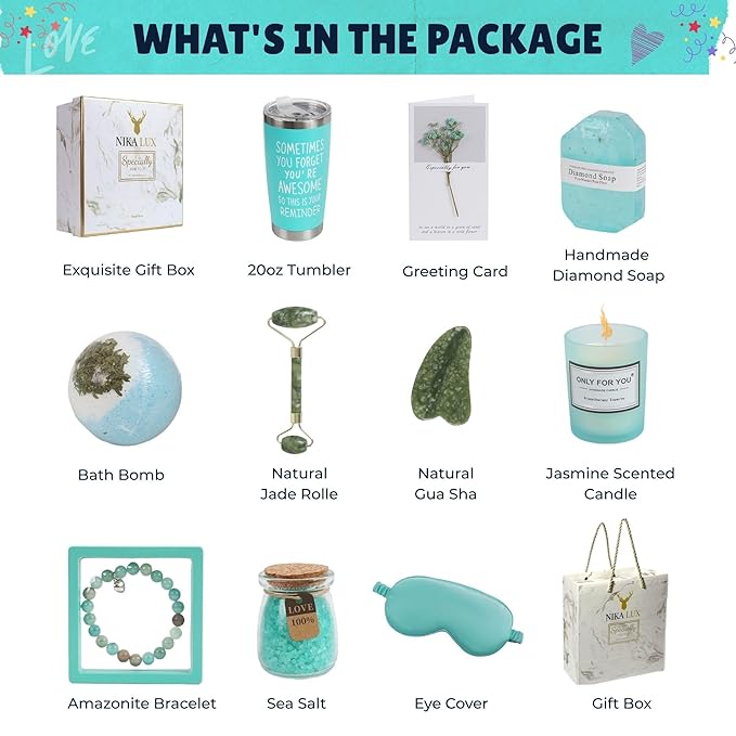 12 PCS,Get Well Soon Gift Baskets for Friends Mom Sister Coworker Wife Girlfriend Teens Girls Bestie Hamper,Self Care Spa Care Package,Thinking of You Inspirational Gift Set,Birthday Gifts for Women