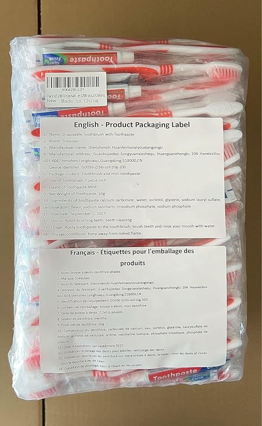 100 Pack Disposable Toothbrushes with Toothpaste Individually Wrapped, 10g Travel Toothpaste Single Use Manual Toothbrush Kit for Adults Guests Travel Hotel Nursing (100 pcs,5 Colors)