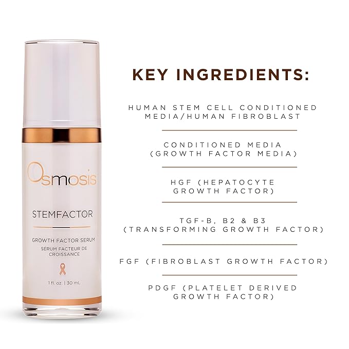 Osmosis STEMFACTOR Growth Factor Facial Serum Stimulates Stem Cells To Visibly Improve Signs of Aging and Damage, 1 fl oz