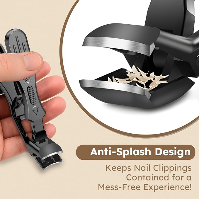2026 Toenail Clippers for Thick Nails for Seniors, Nail Clippers for Men Angled Head, Toe Nail Clippers Slanted, Wide Jaw Opening with Catcher, Heavy Duty Ingrown Toenail Clippers Long Handle