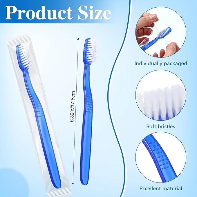 400 Pcs Prepasted Disposable Toothbrushes Bulk Individually Wrapped Pre Pasted Soft Bristle Set Travel Colorful Toothbrushes for Homeless Gift Hotel Camping Travel