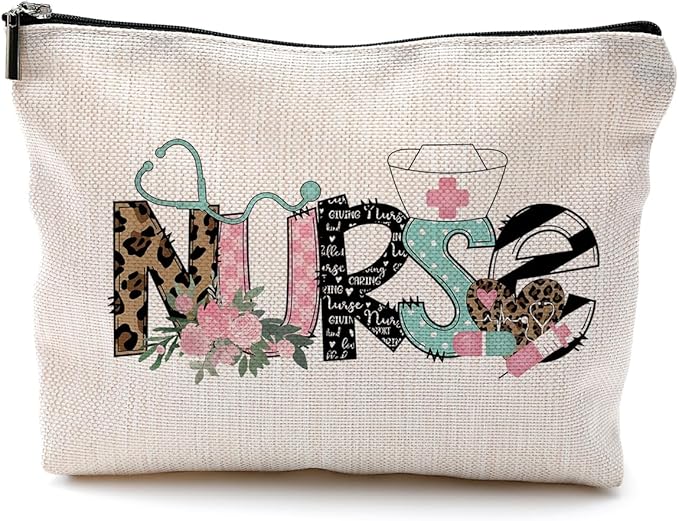 QGFM Nurse Cosmetic Bags With Zipper - Gifts for Women & Nursing Students