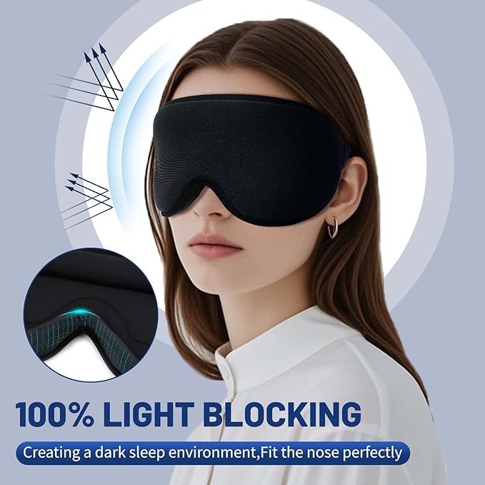 Eye Masks for Sleep, Sleep Masks, Sleep of 3D Light Blocking Blindfold, 3D Contoured Cup Sleeping Mask, Lash Extensions 3D Sleeping Mask, Travel Essentials for Flying, Eye Covers for Sleeping