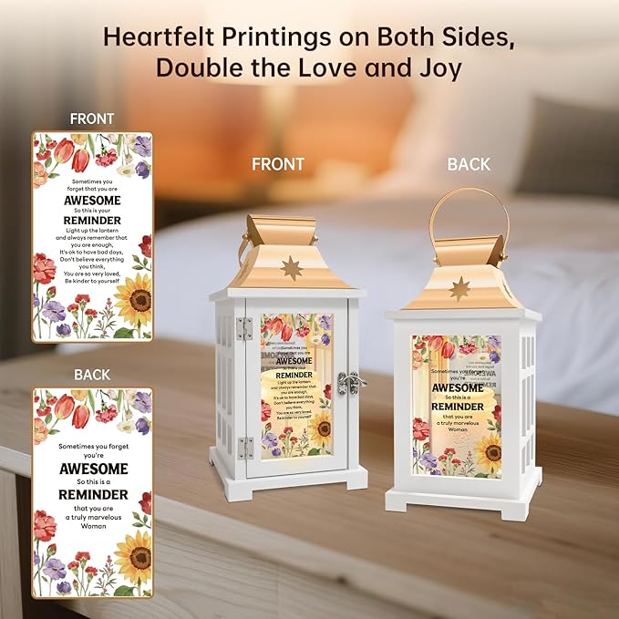 Inspirational Gift Ideas - Thank You Gifts for Women Men Friends - Appreciation Gifts for Coworker - Motivational Quote Candle Warmer Lamp Lantern with Timer