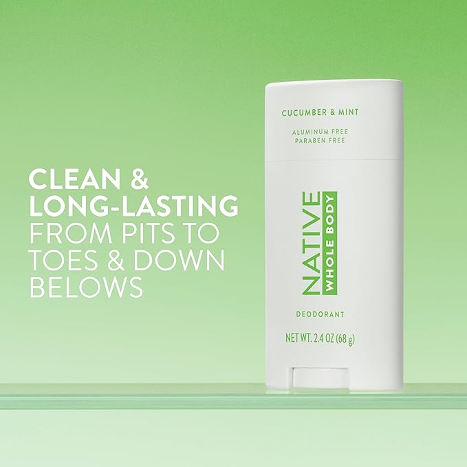 Native Whole Body Deodorant Stick Contains Naturally Derived Ingredients, Deodorant for Men and Women | 72 Hour Odor Protection, Aluminum Free with Coconut Oil and Shea Butter | Cucumber & Mint