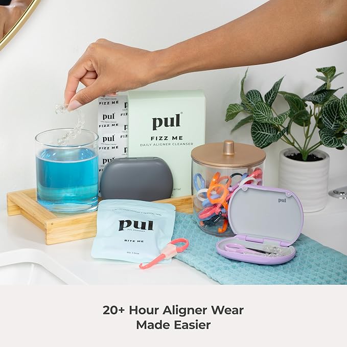 PUL Retainer Cleaner Tablets - Aligner Cleaner for Invisalign and Clear Aligners, Daily Retainer Cleaning Tablets and Denture Cleaner Tablets - Removes Odor, Stains and Plaque - 30 Day Supply