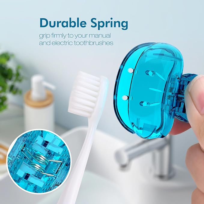 Nincha 4-Pack Multicolor Toothbrush Head Covers - Universal Clip-On Protector for Manual & Electric Brushes - Travel-Friendly Hygienic Dust Guard - Suitable for Kids & Adults (Blue, Green,Purple,Pink)