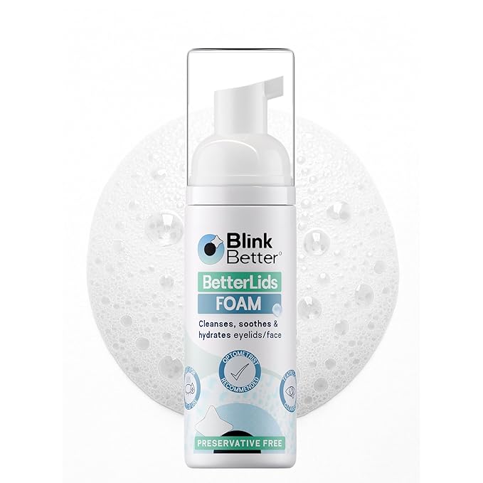 BlinkBetter BetterLids Eyelid Foam Cleanser – Tea Tree Oil Face & Eyelid Wash with Ectoin, Centella, Beta Glucan & Panthenol – 4-in-1 Hydrating, Soothing, Purifying Formula – 2 oz- Preservative Free
