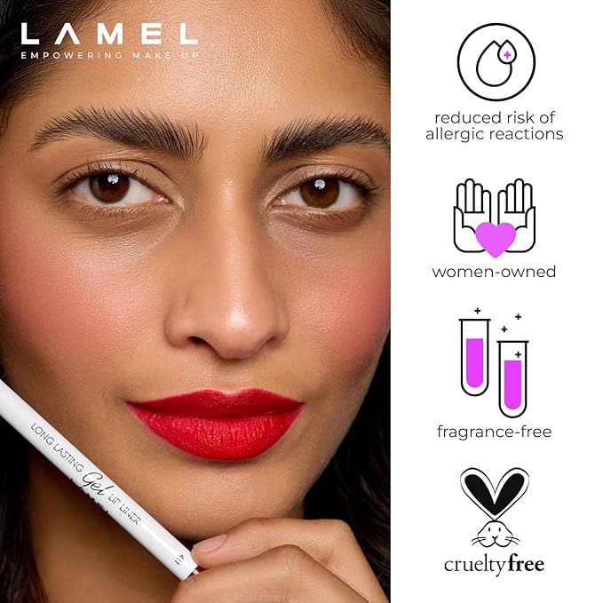 Gel Lip Liner - Long-lasting formula - Adds Colour & Texture to the Lips - Cruelty-free - Ruby red - N.411