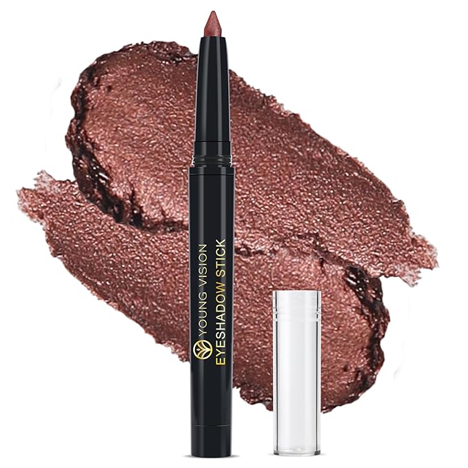YOUNG VISION Eyeshadow Stick, Shimmer and Matte Cream Eye Shadow Brightener Sticks Eyeliner Pencil Crayon, Waterproof Long Lasting Eye Highlighter Stick Makeup,0.056 Oz(#3-Desert) (03)