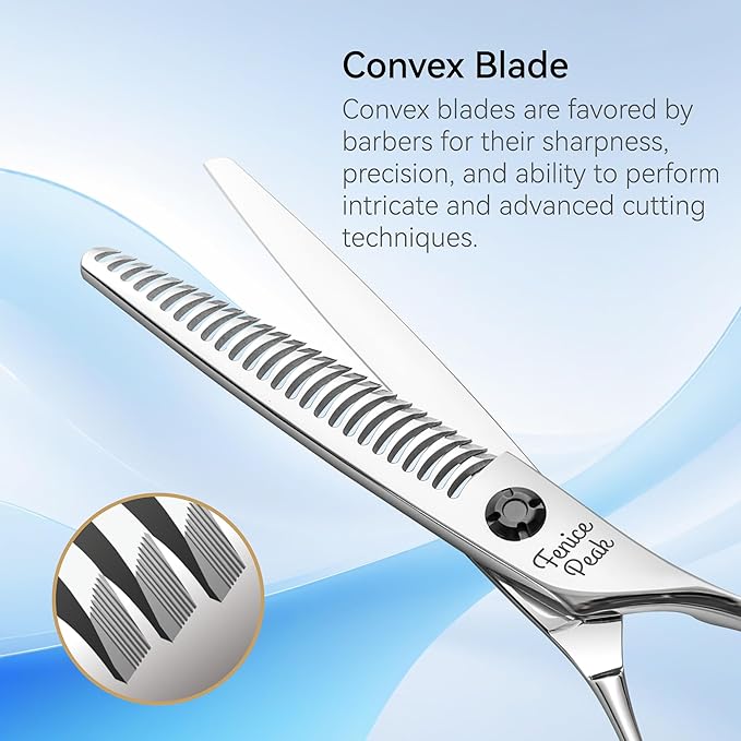 Fenice Peak CNC Professional Hair Thinning Scissors 6.0 Inch Sharp Barber Shears Made of VG10 Japanese Stainless Steel with Adjustment Screw for Salon Hairdressing and Home User