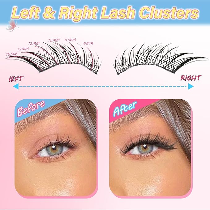 Manga Lashes Fluffy Faux Mink Lashes Natural Look 10 Pairs Wispy False Eyelashes C Curl Anime Lashes (Wispy02)