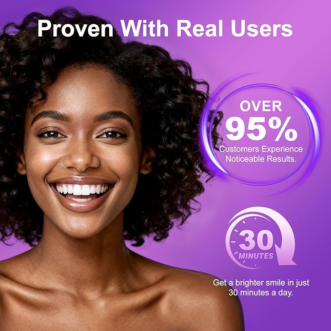 Purple Teeth Whitening Strips, 7 Treatments Whitening Kit with Mint Flavor, Enamel Safe, Gentle for Sensitive Teeth Whiten,Removes Stains for a Brighter Smile