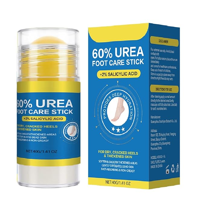 60% Urea Cream Stick Plus 2% Salicylic Acid,Foot Cream Moisturizer for Dry Cracked Feet, Knees, Elbows, Hands, Moisturizes and Hydrates,1.41 oz
