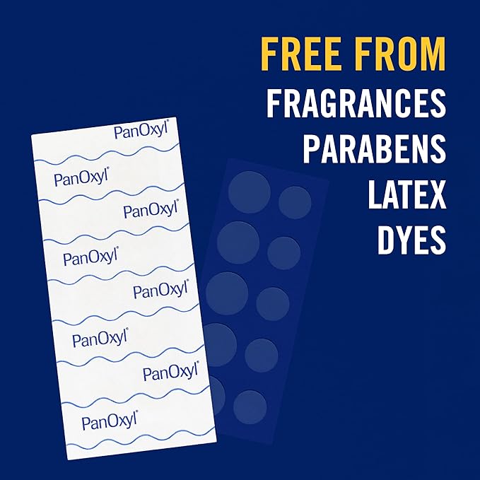 PanOxyl PM Overnight Spot Patches, Clear Hydrocolloid Blemish Dots, Hydrocolloid Patches, Help Manage Blemishes, Helps Avoid Scarring by Preventing Picking, Vegan, Latex-Free, Fragrance-Free, 80ct