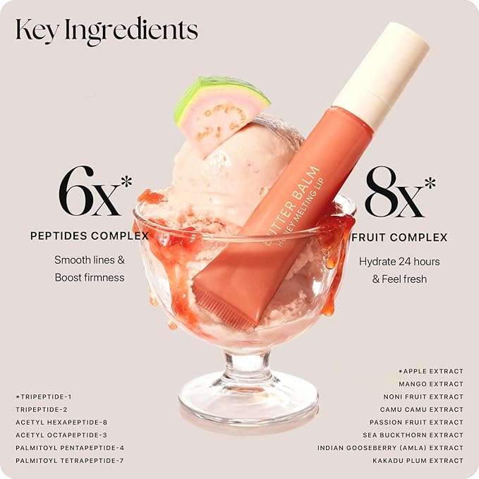 Nature Republic Honey Melting Lip Butter Balm – Moisturizing Tinted Balm with Peptides, for Sheer & Glossy, Smooth & Soft Lips (GUAVA SORBET)