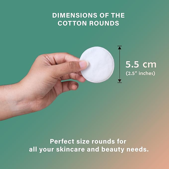 BeYOUtiholics Premium 100% cotton pads, 200 rounds - Skincare, Baby, Cleansing, Gentle & soft, Hypoallergenic, Extra absorbent & Lint free.